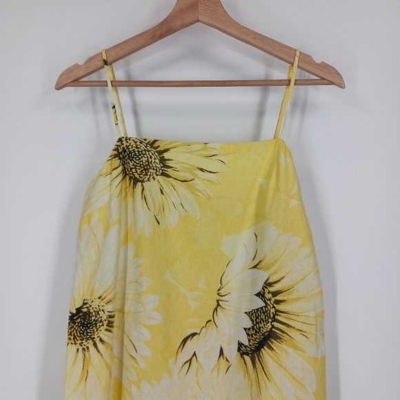 H&M Linen Blend Sunflower Print Dress - Picture 2 of 6